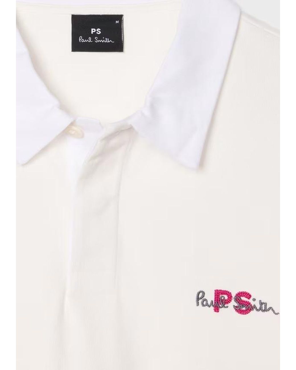 Paul Smith White Long Sleeve Polo Shirt for men