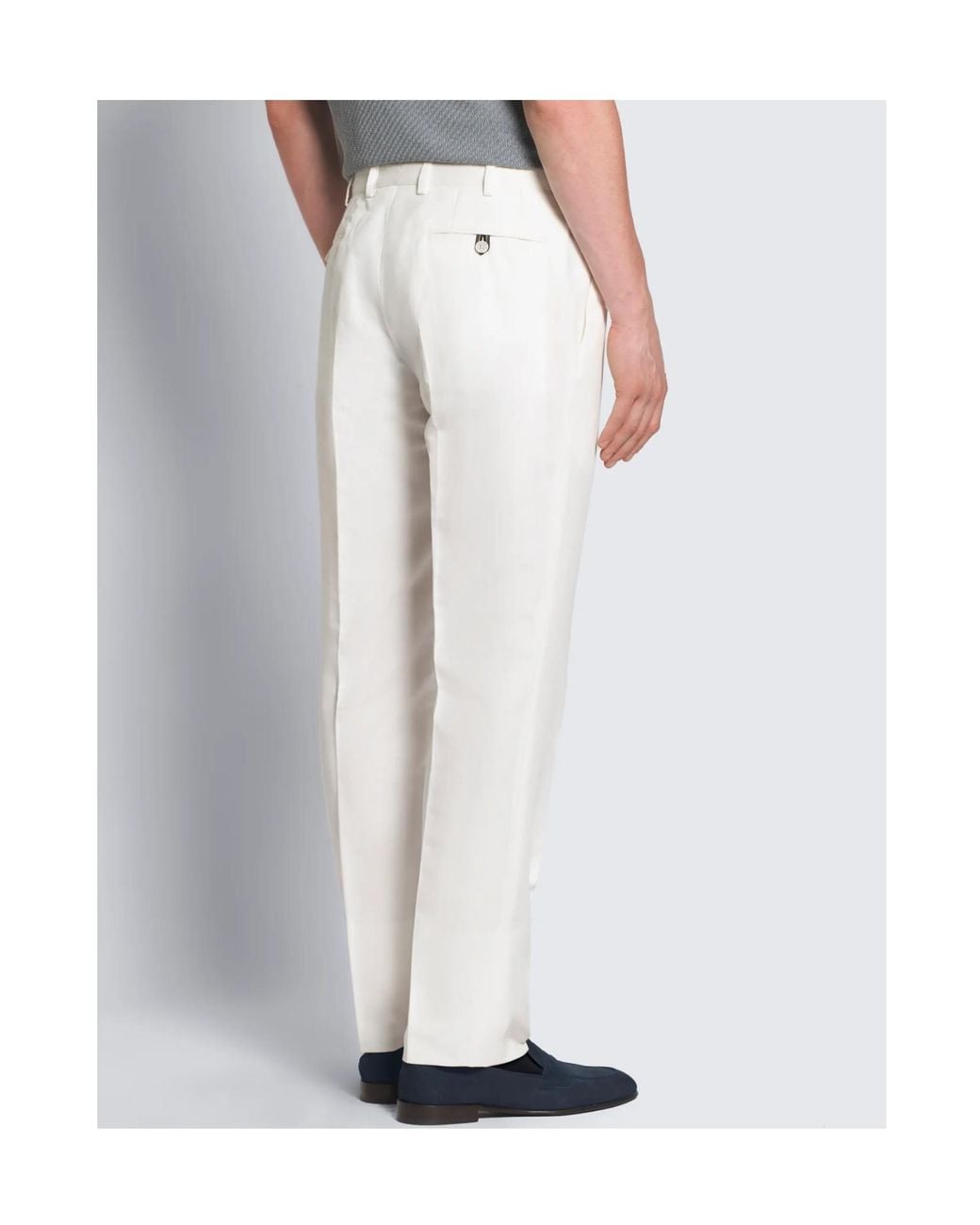 Brioni White Pleated Straight-Leg Trousers for men