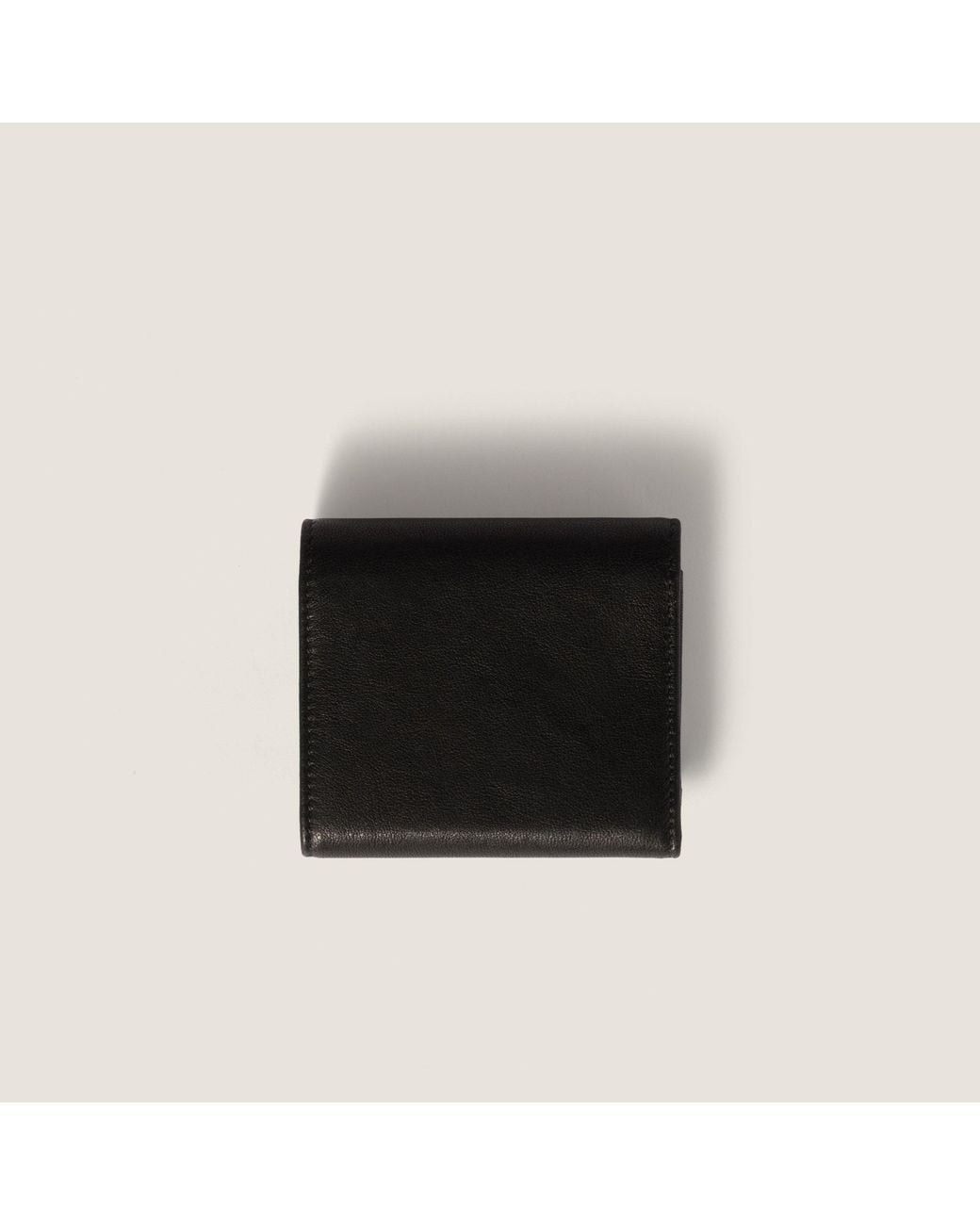 Miu Miu Black Logo-Embossed Trifold Wallet