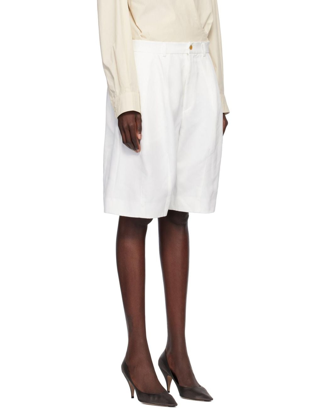 Comme des Garçons White Belt Loop Shorts