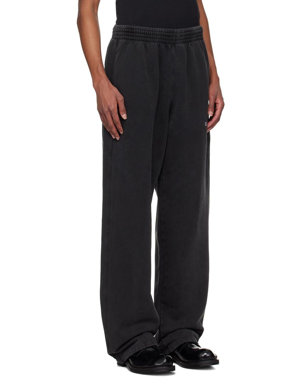 Martine Rose Black Logo Printed Jersey Track Pants for men