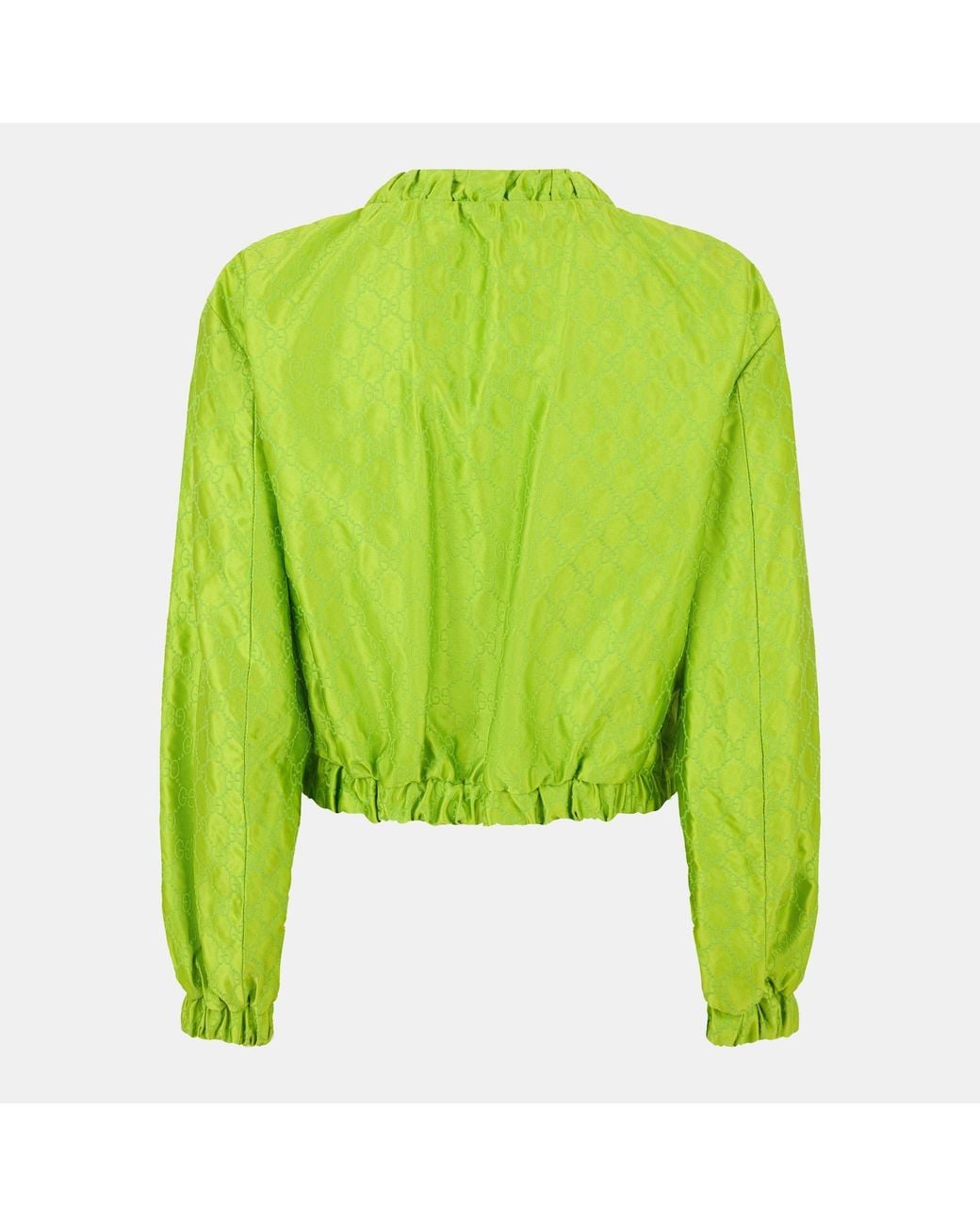 Gucci Green Jacquard Cropped Jacket