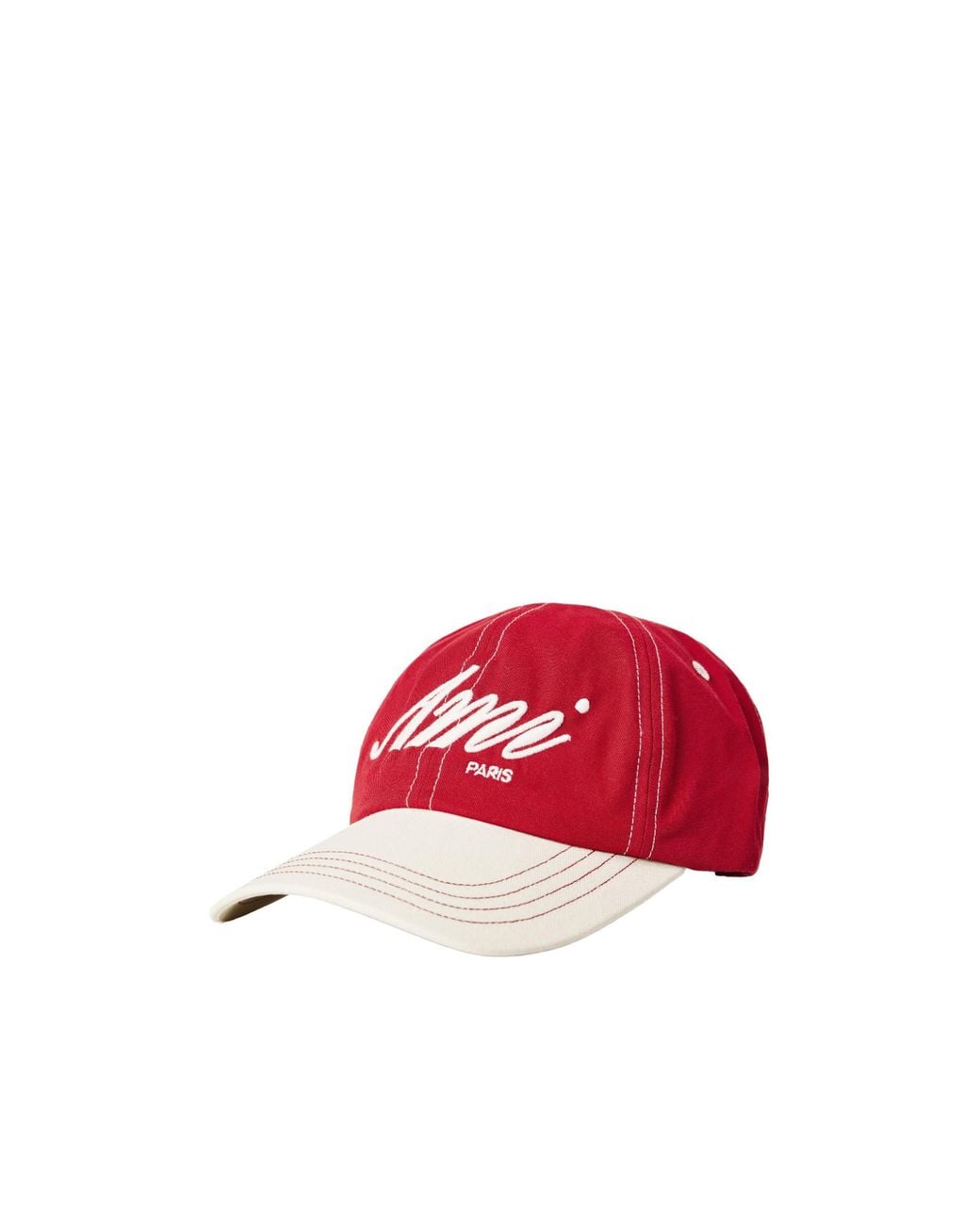 AMI Red Colorblock Baseball Cap for men
