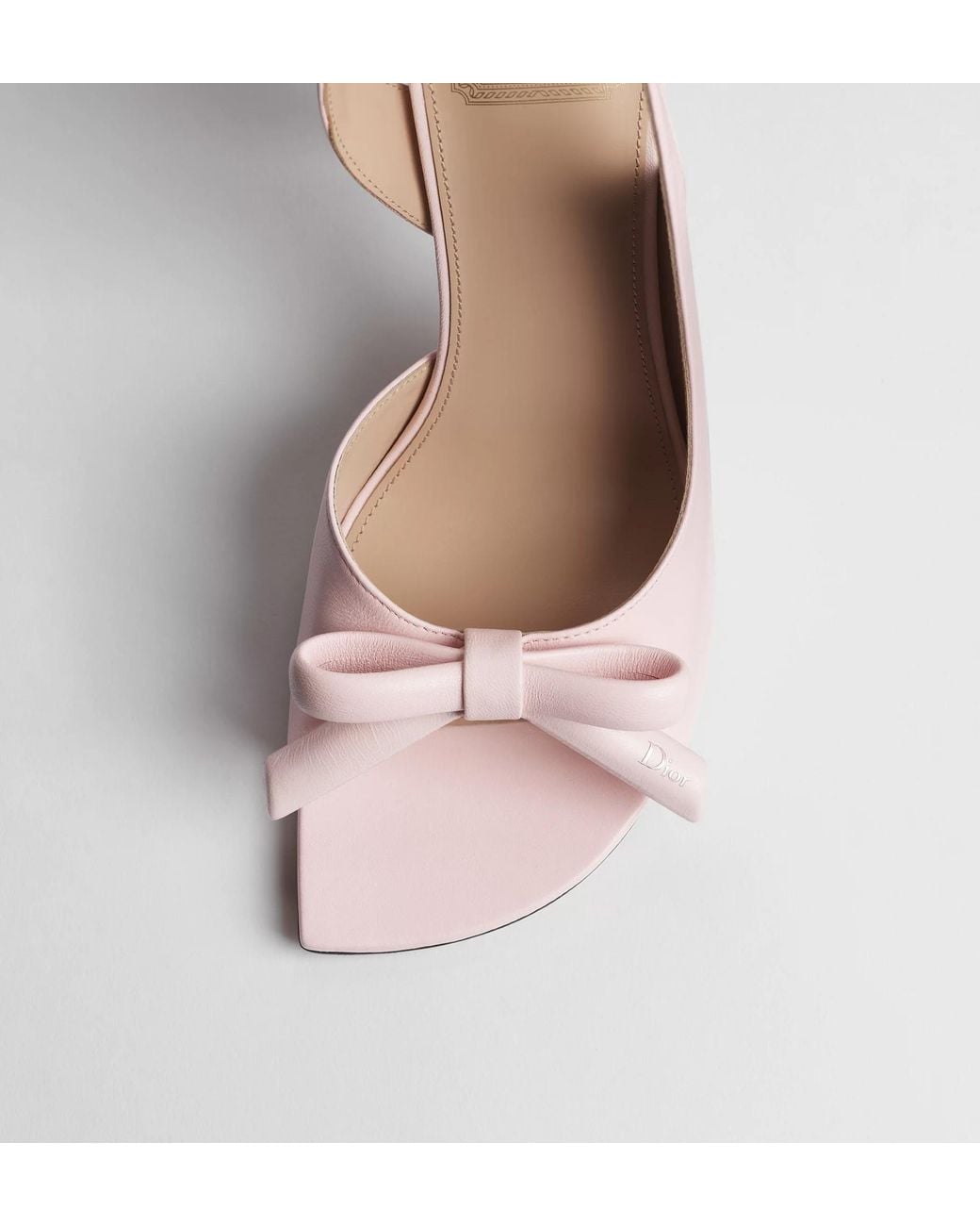 Dior Pink Bow Heeled Slingback Sandal