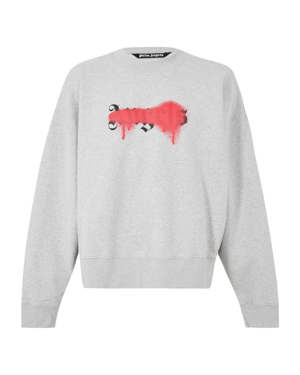 Palm Angels Gray Crew-Neck Long-Sleeve Sweatshirt for men