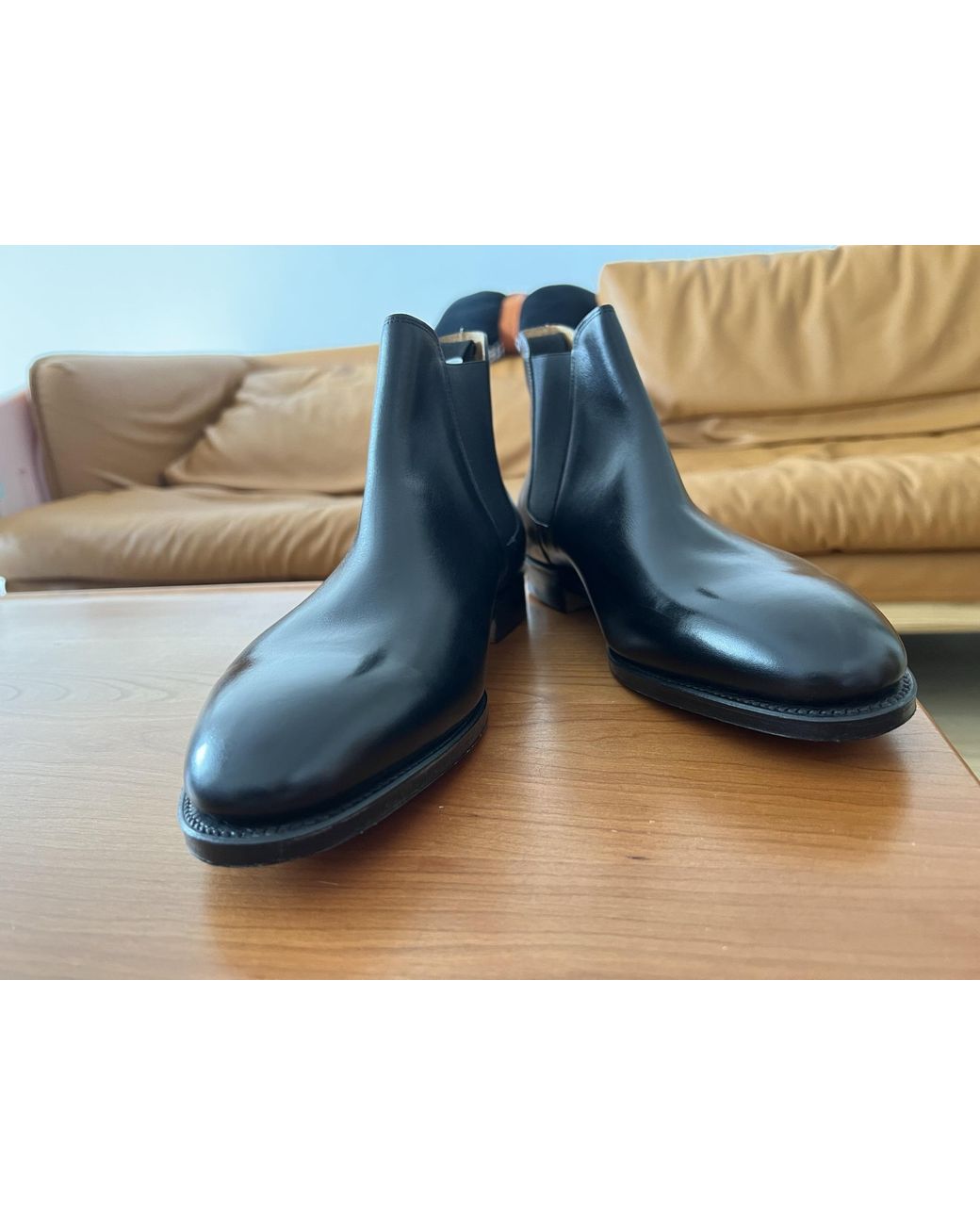 John Lobb Black Elasticated Panel Boots for men