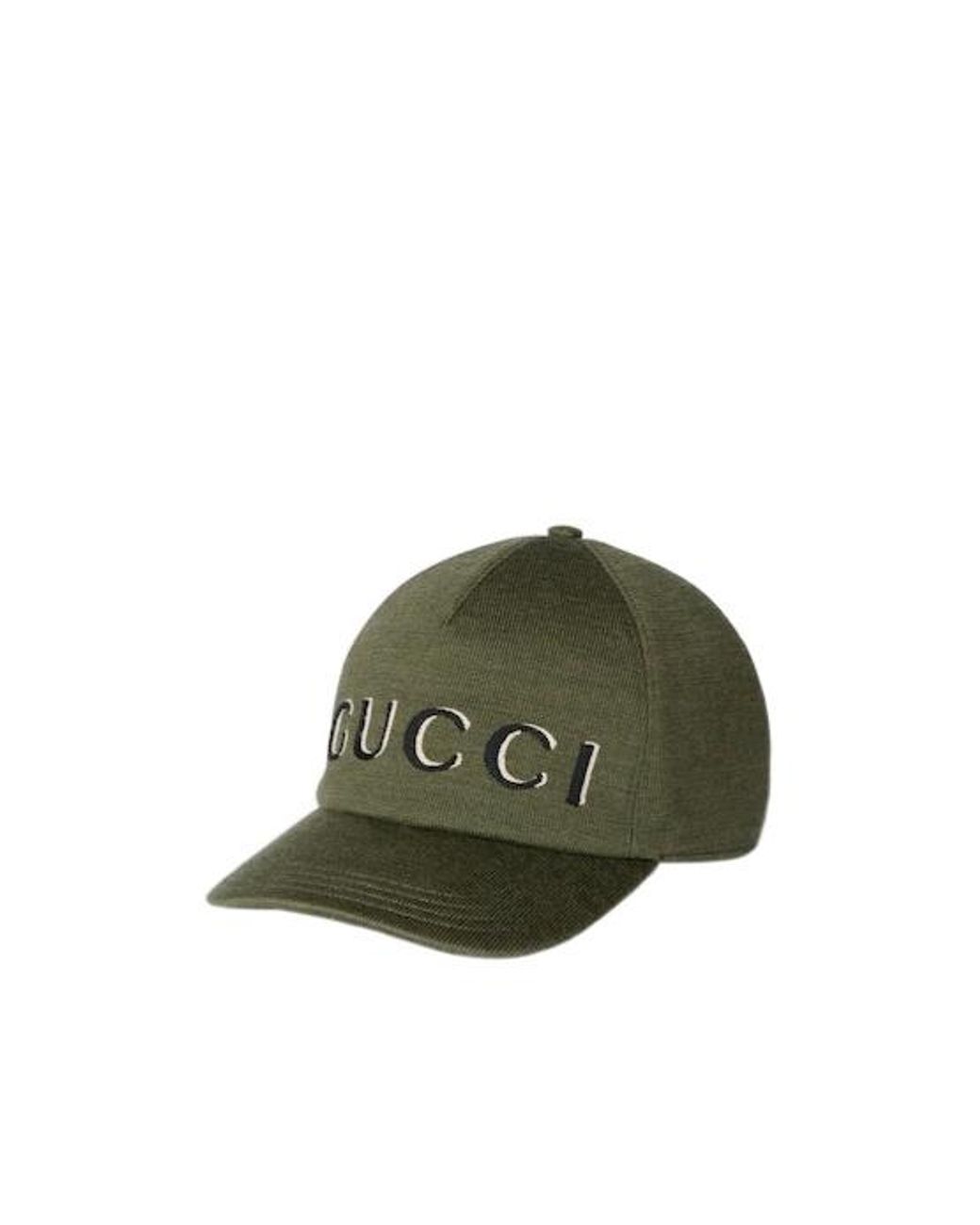 Gucci Green Embroidered Wool Baseball Hat for men