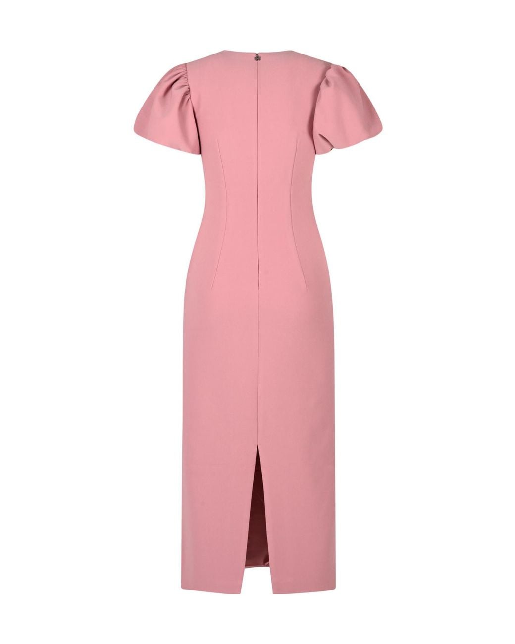 ROTATE BIRGER CHRISTENSEN Pink Puff-Sleeve Floral-Detail Dress