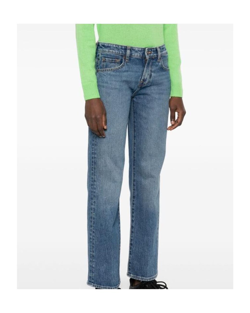 7 For All Mankind Blue Belt-Loop Jeans