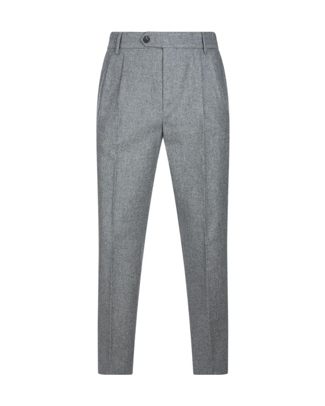 Eleventy Gray Tailored Pleated Pants for men