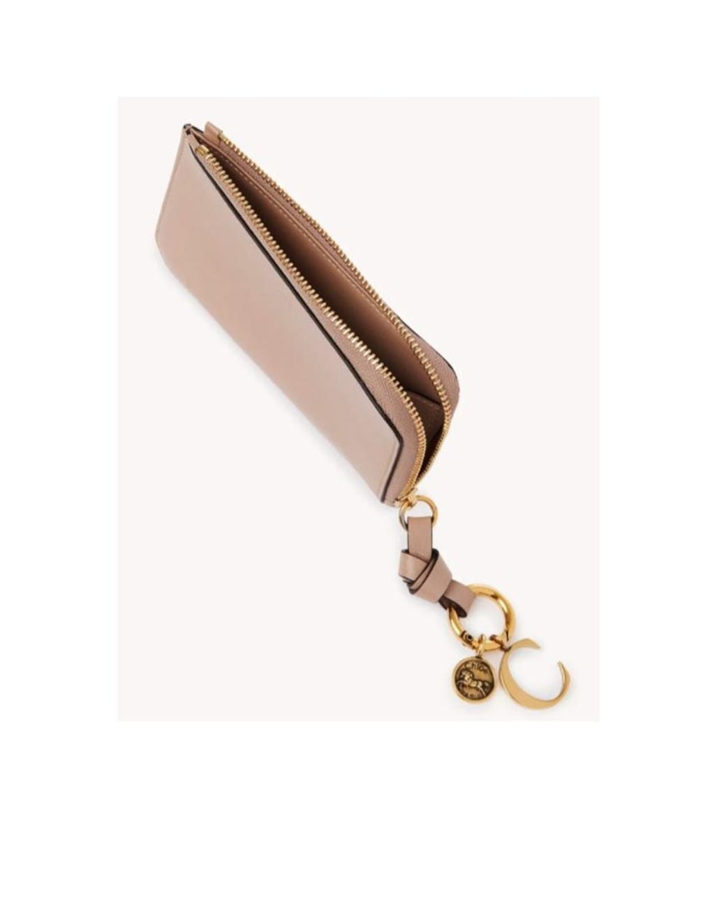 Chloé Pink Alphabet Logo-Charm Zipped Leather Card Holder
