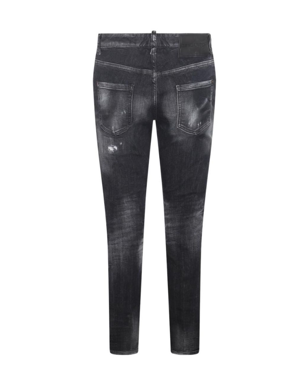 DSquared² Gray Straight-Leg Distressed Jeans