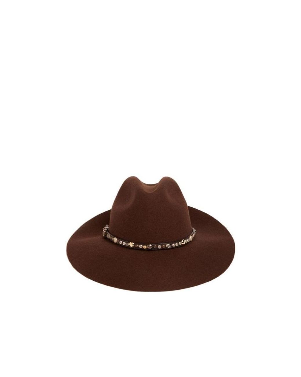 Golden Goose Deluxe Brand Brown Studded-Strap Wide Brim Hat for men
