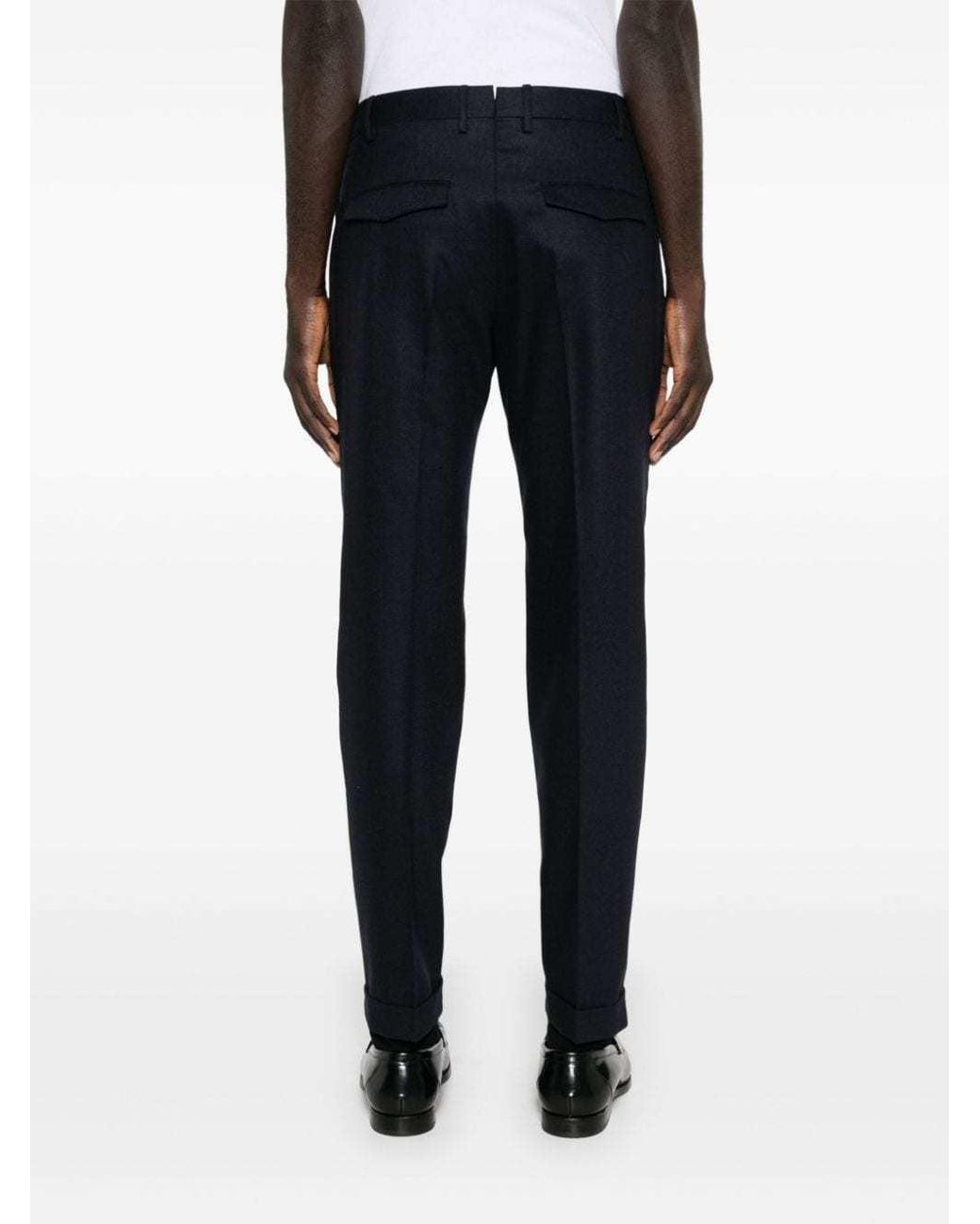 Pt Pantaloni Blue Pt Torino Mid-Rise Pleated Trousers for men