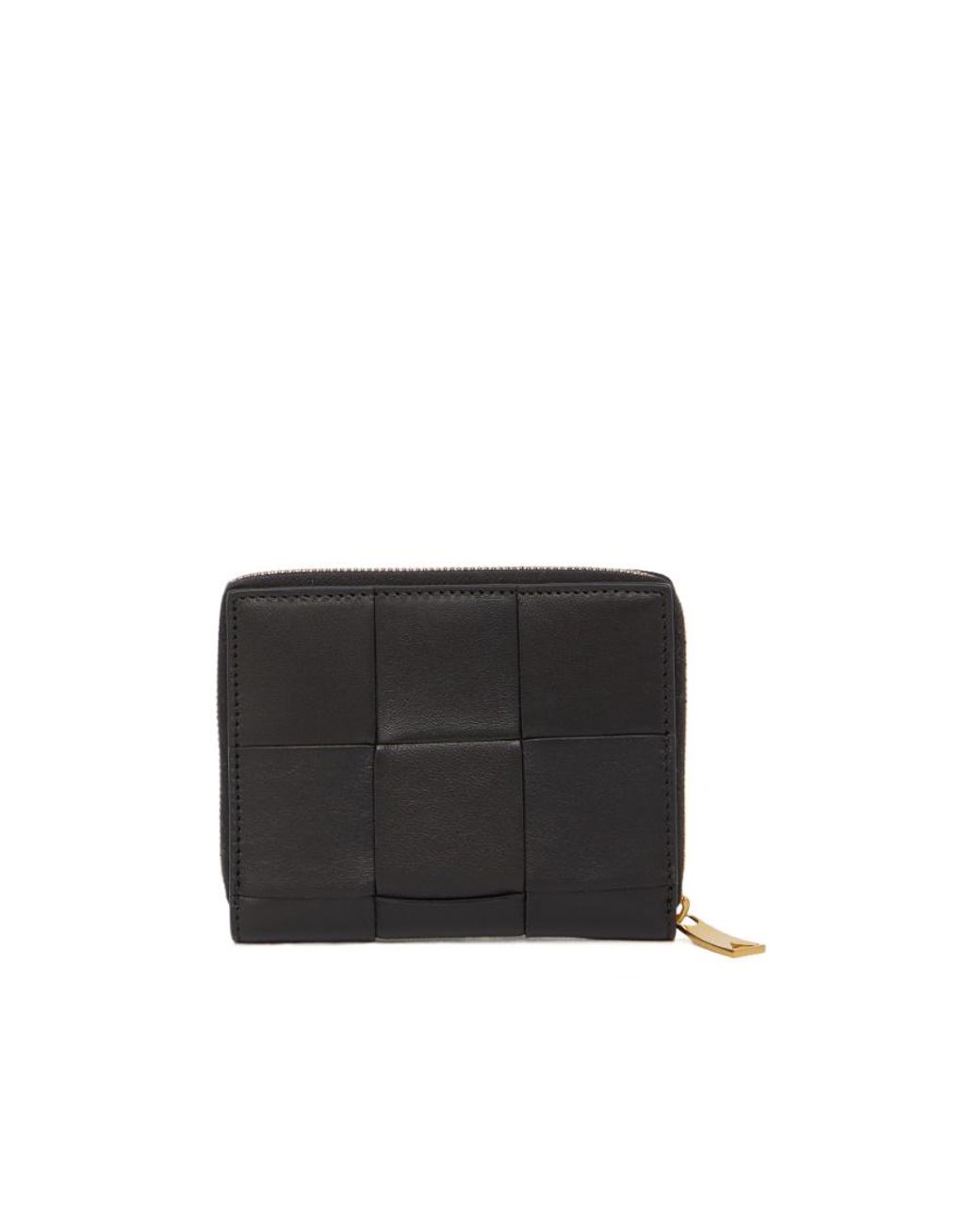 Bottega Veneta Black Intrecciato Zipped Bi-Fold Wallet