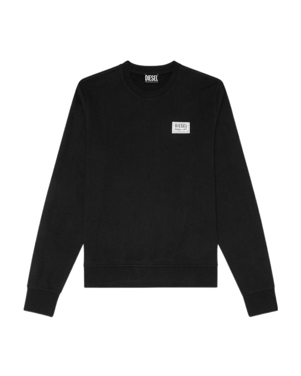 DIESEL Black Logo Round-Neck Sweater for men