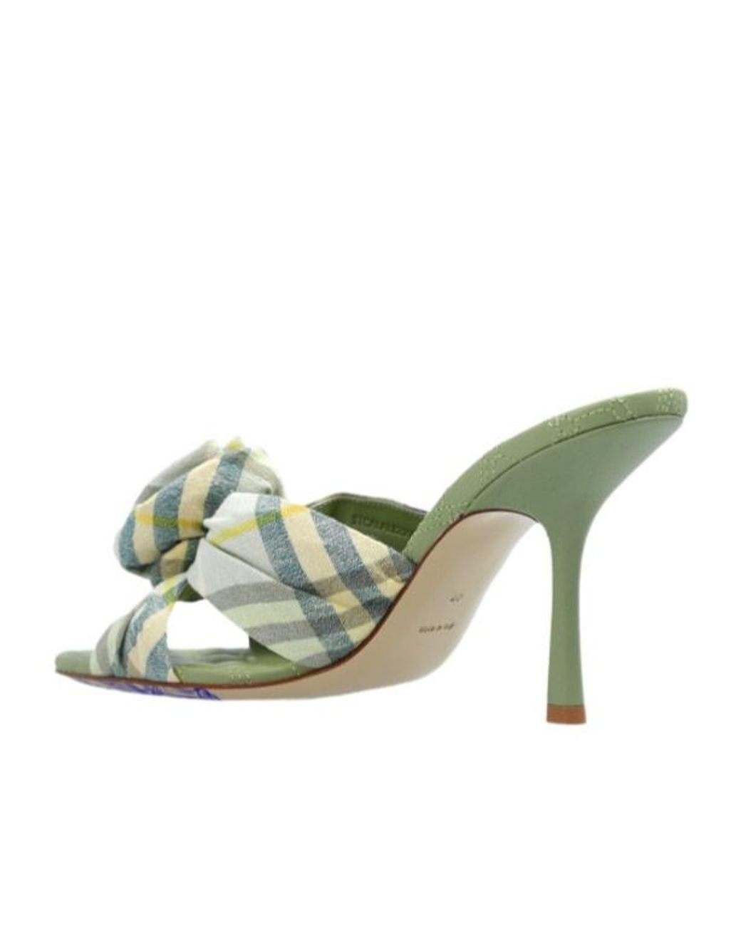 Burberry Metallic Mews Checked Heeled Sandals