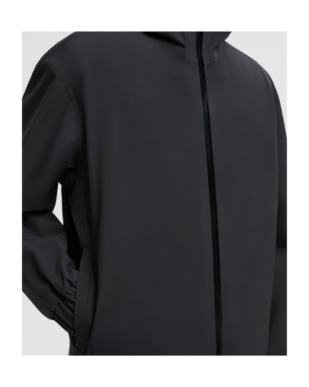 Moncler Black Zip-Up Hooded Jacket for men