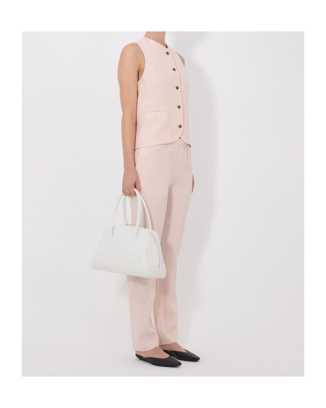 Loulou de Saison Pink Button Welt Pocket Waistcoat
