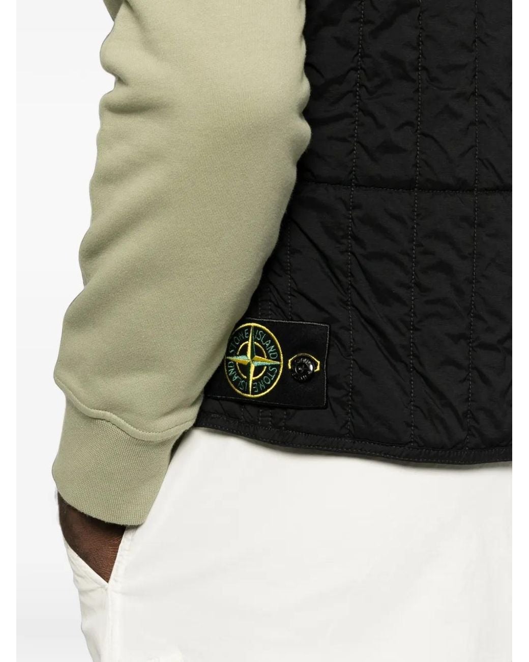 Stone Island Black V-Neck Vest for men