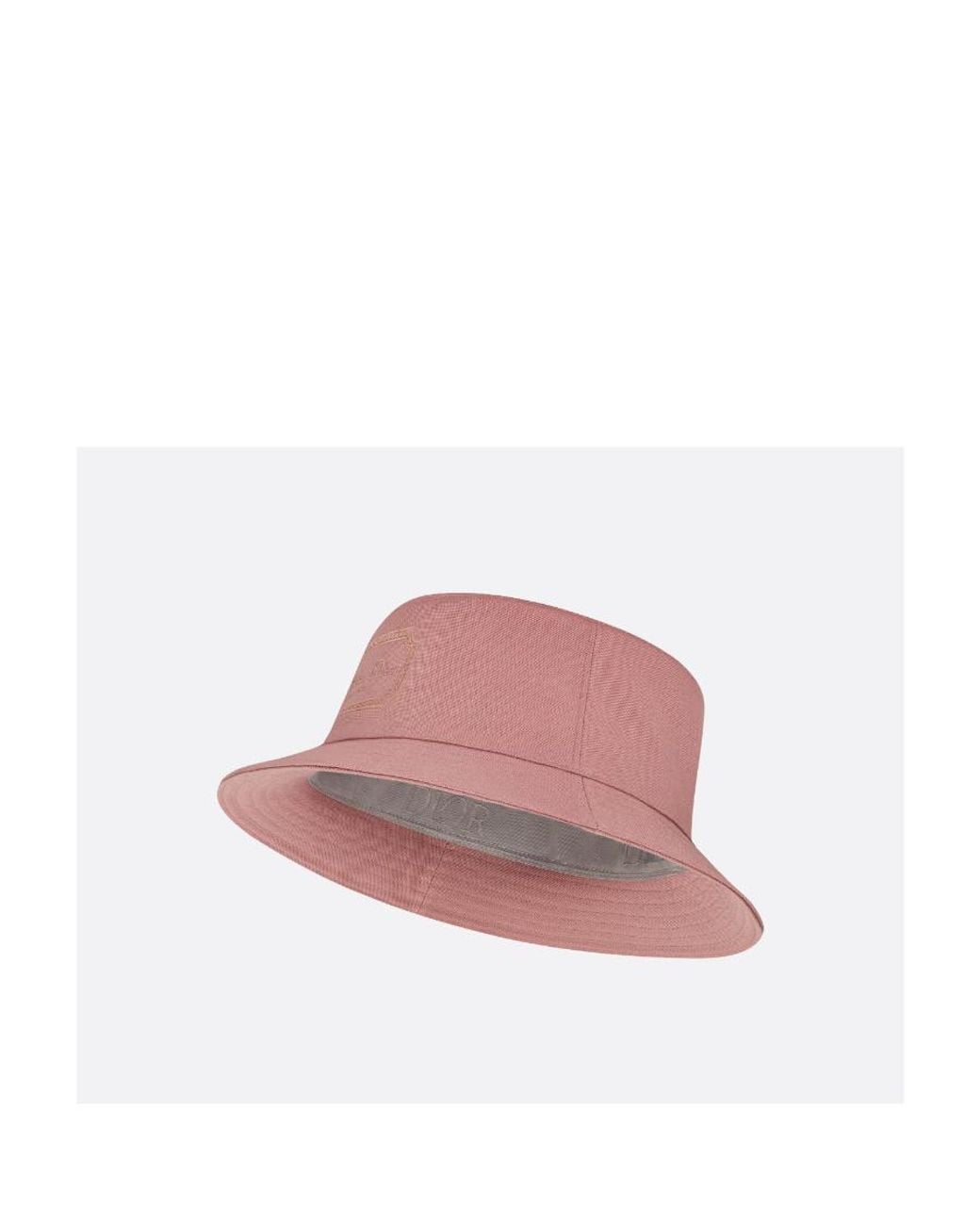 Dior Pink Homme Logo Embroidered Bucket Hat for men