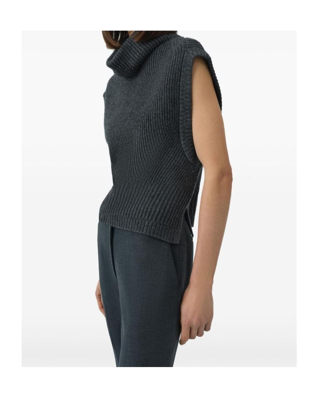 Jonathan Simkhai Gray Maple Ribbed-Knit Top