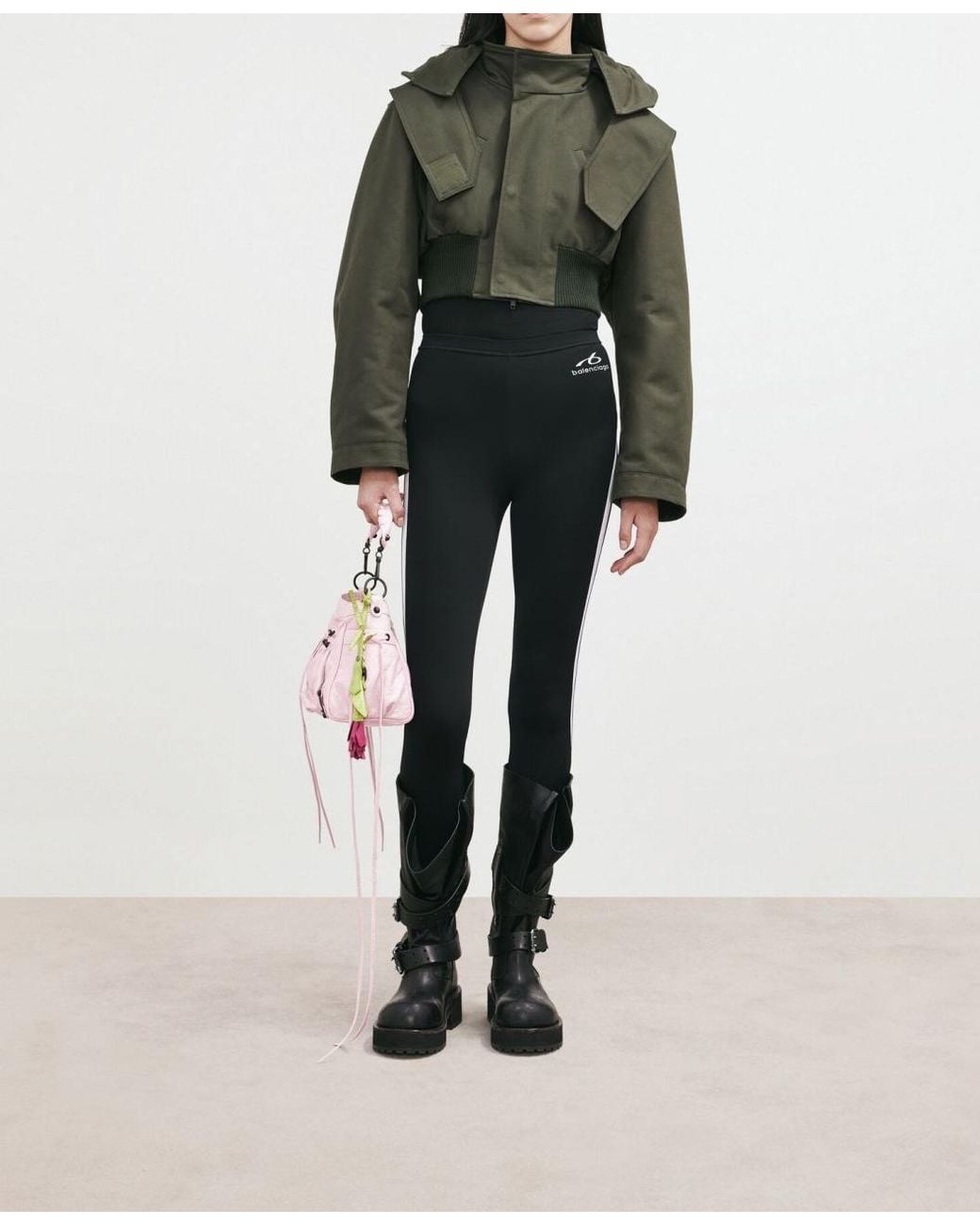 Balenciaga Green Cropped Military Parka