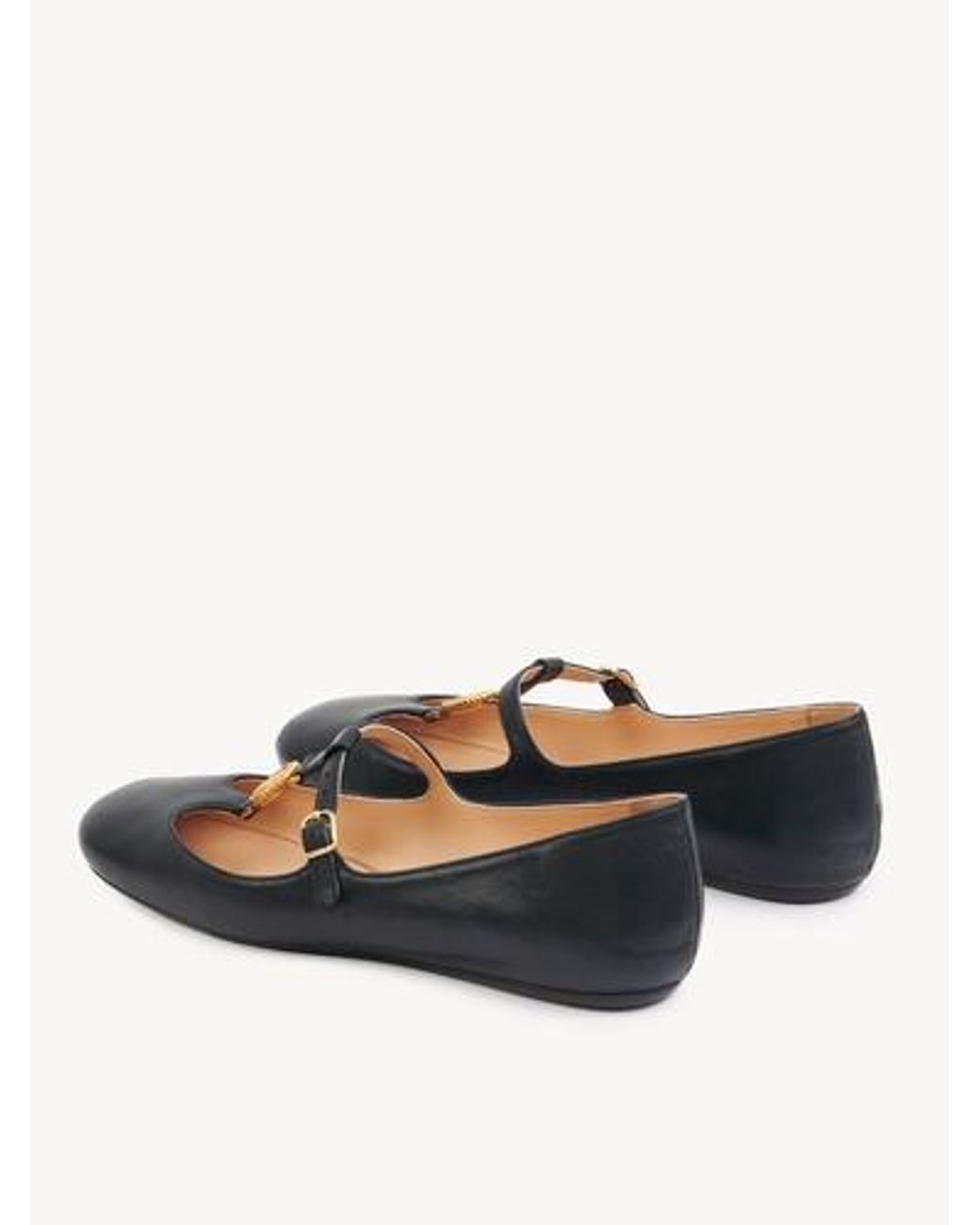 Chloé Black Logo-Medal Ballet Flats