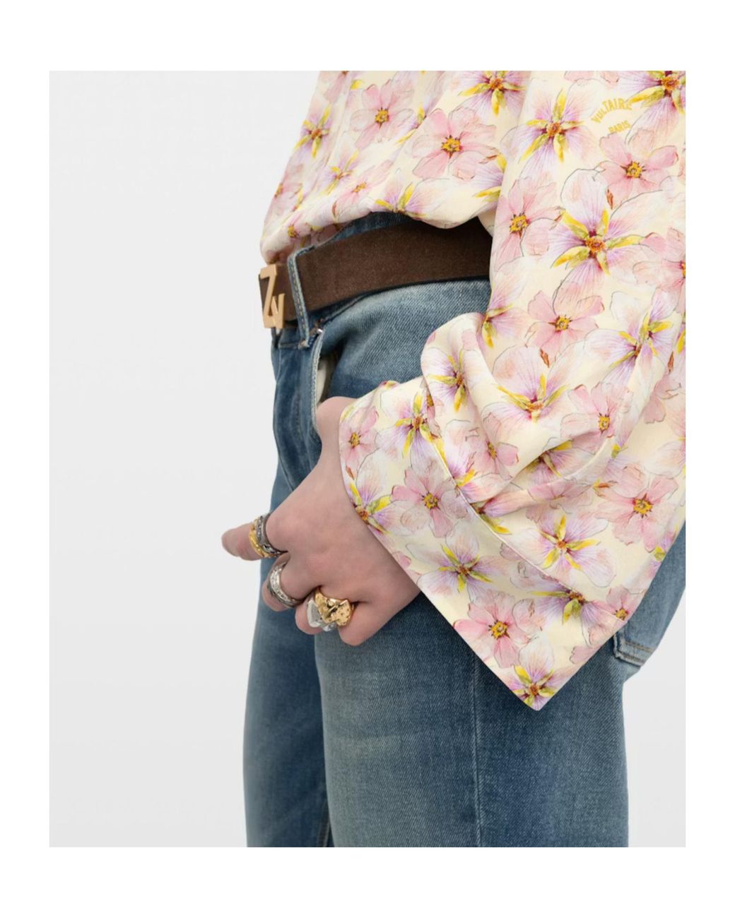 Zadig & Voltaire Pink Flower Printed Top