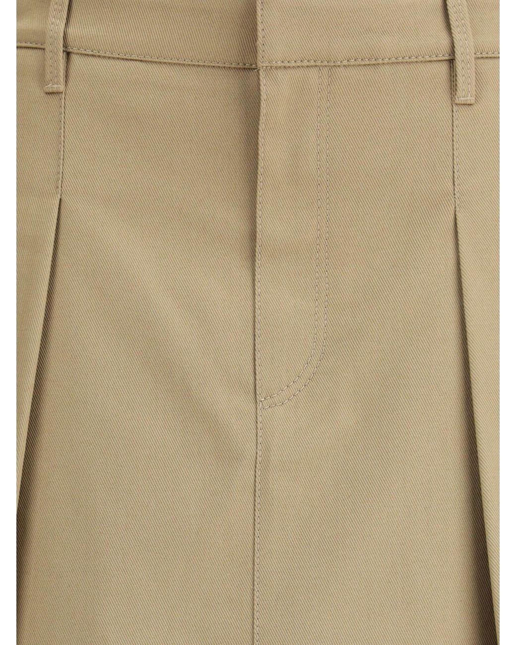 Brunello Cucinelli Natural Skirt With Belt Loops And Pleated Front