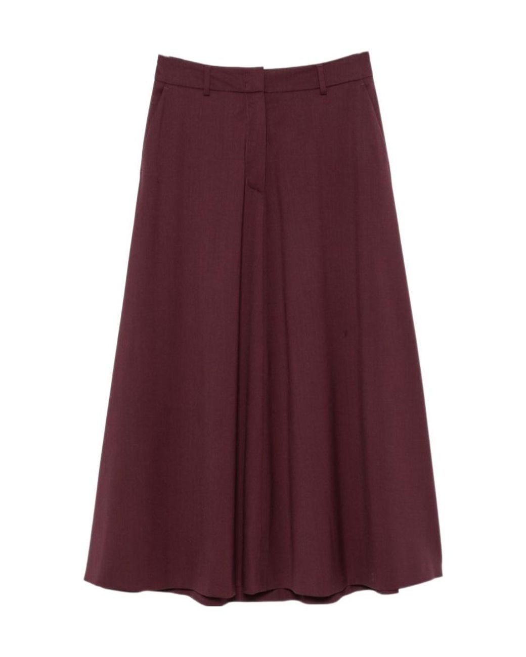 Peserico Purple Belt-Loops Midi A-Line Skirt