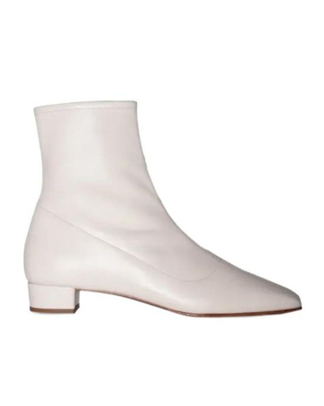 By Far Natural Este Leather Ankle Boots