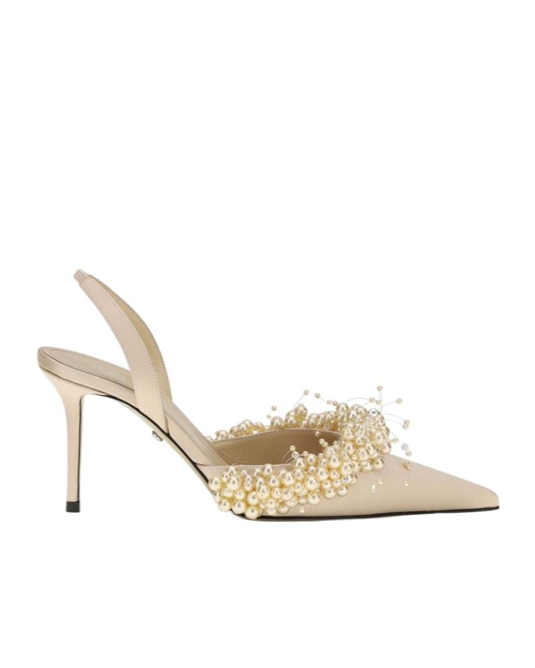 Mach & Mach White Pointed-Toe High-Heeled Sandals