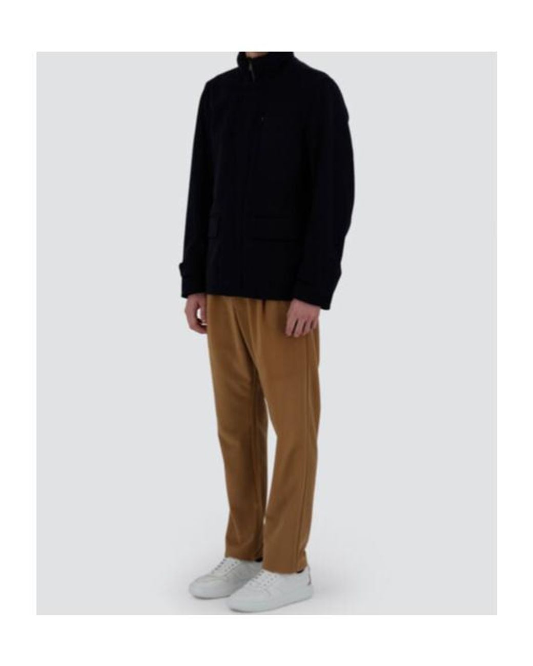 Herno Blue Stand-Collar Pocket Coats for men