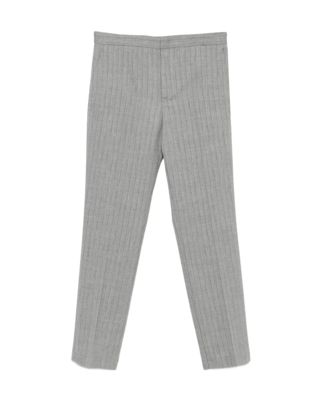 Twinset Gray Oval T-Logo Trousers