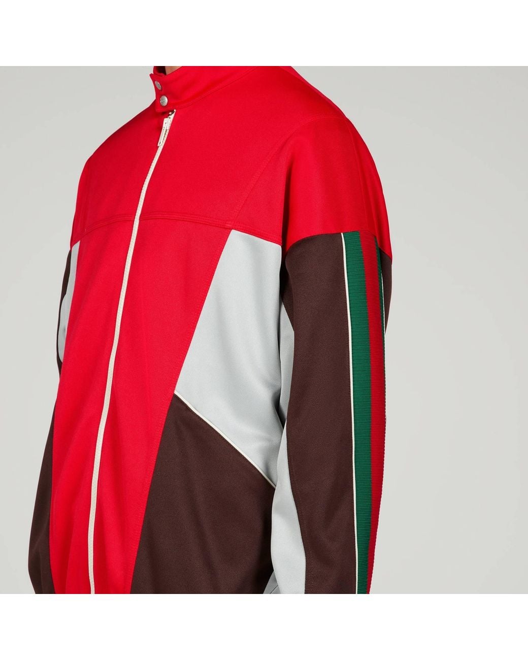 Gucci Red Panelled High-Neck Jacket for men