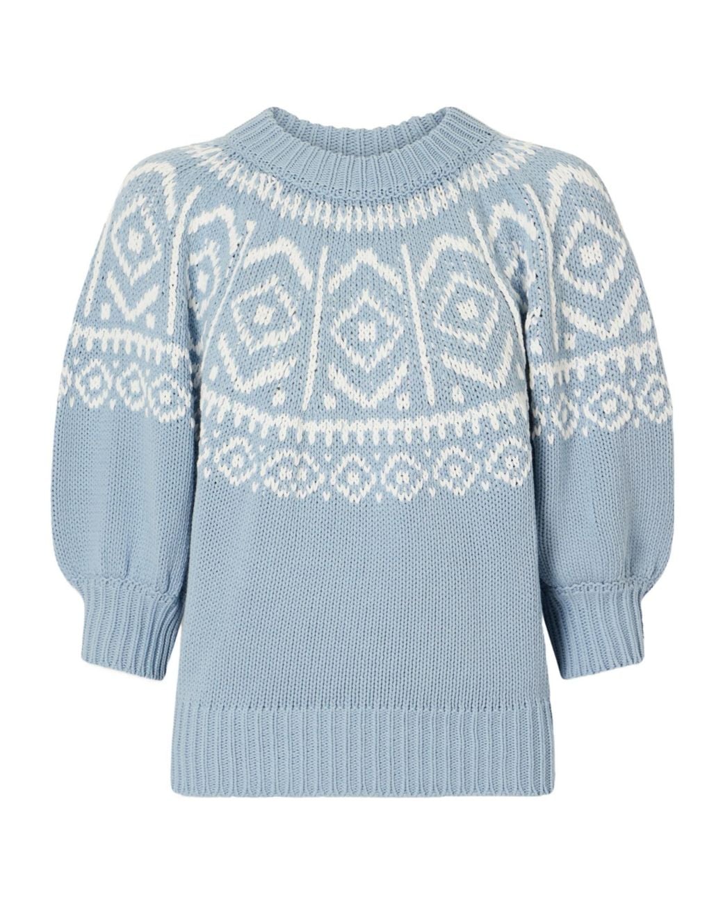 Altuzarra Blue Howard Fair Isle-Knit