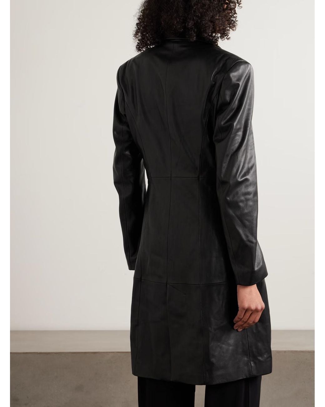 Nour Hammour Black Eames Patchwork Leather Coat