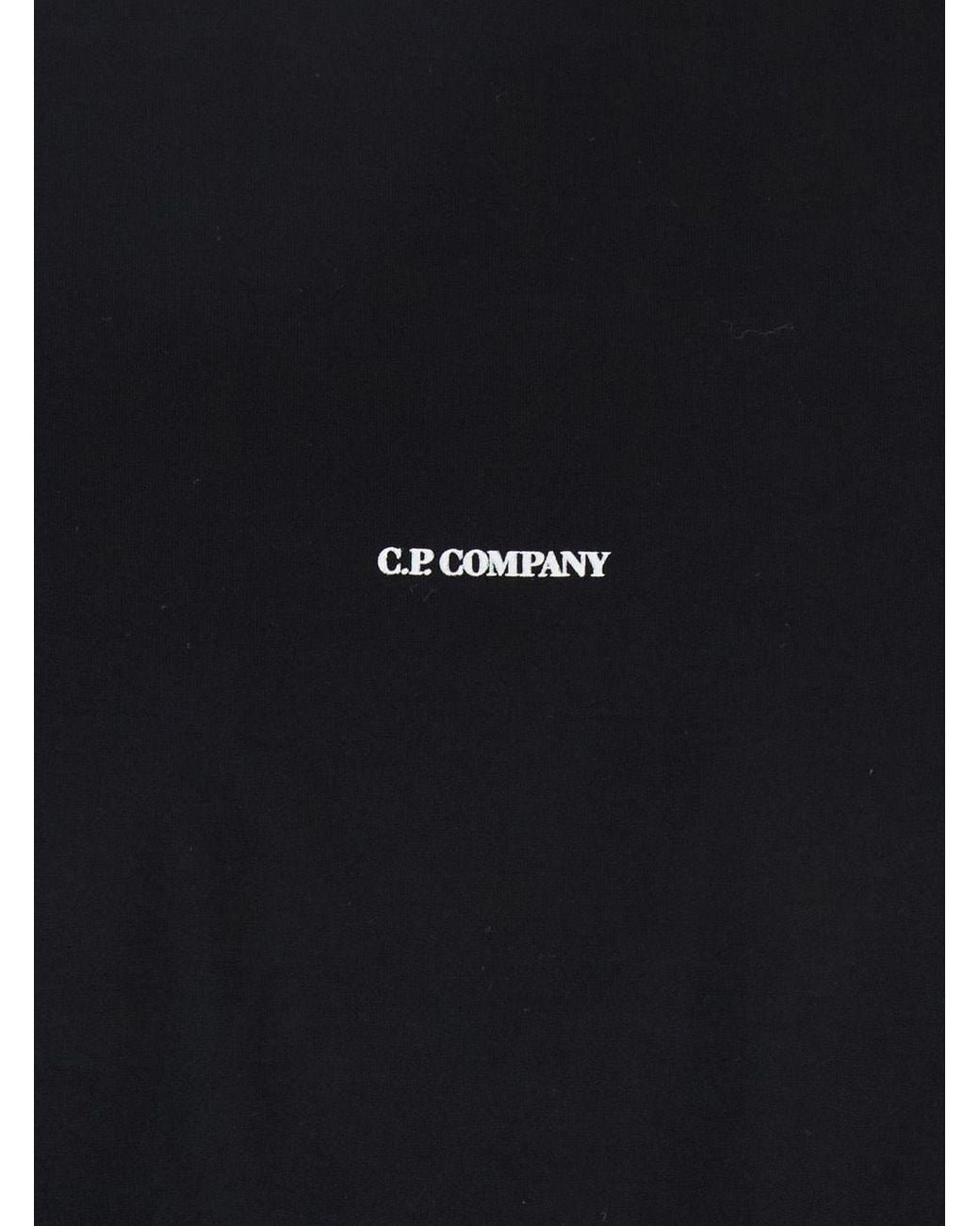 C P Company Black Gasato Short Sleeved Logo Jersey T-Shirt for men