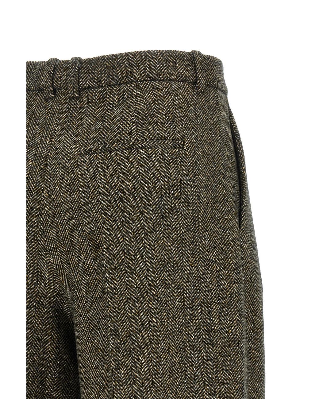 Saint Laurent Gray Mid-Rise Tailored Culottes