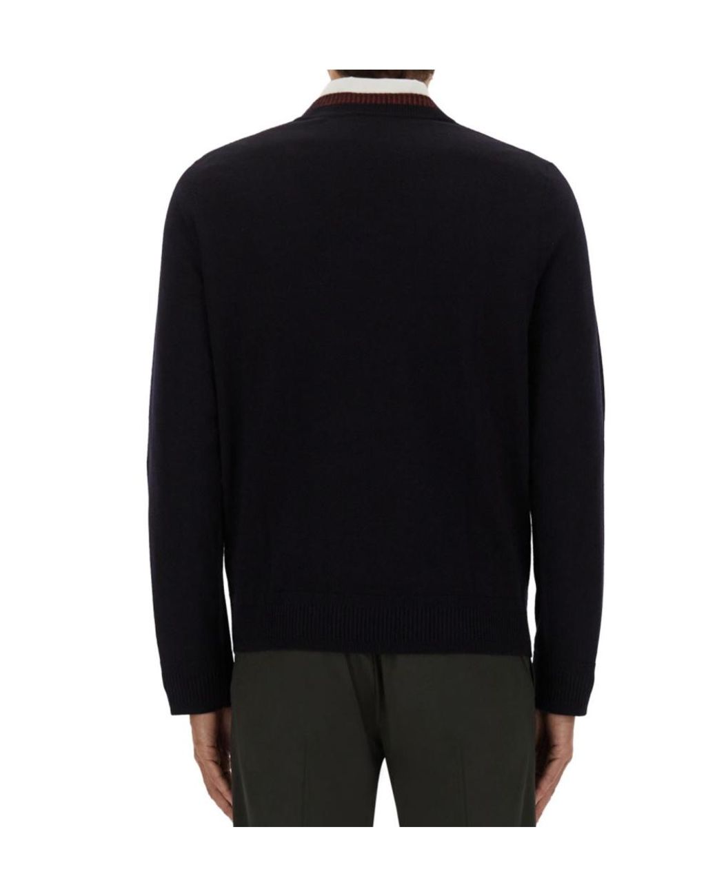 Paul Smith Black Ps Paul Smith Contrast-Collar Jumper for men