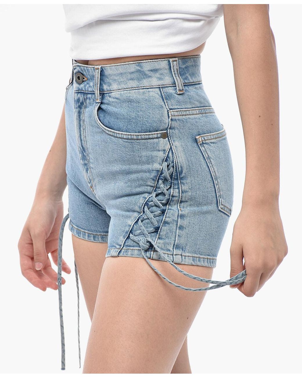 Stella McCartney Blue Lace-Up Shorts