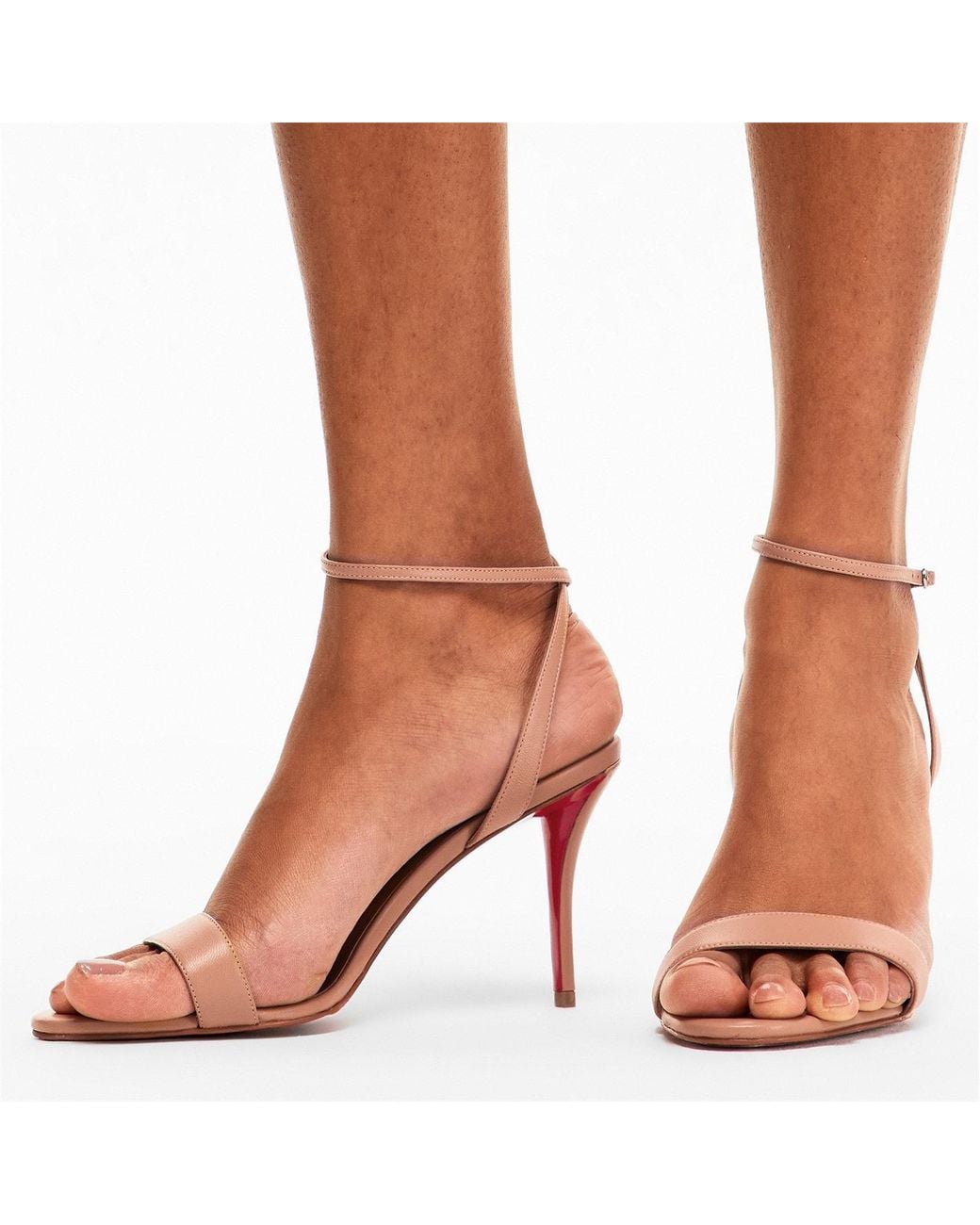 Christian Louboutin Pink Logo Heel Sandals