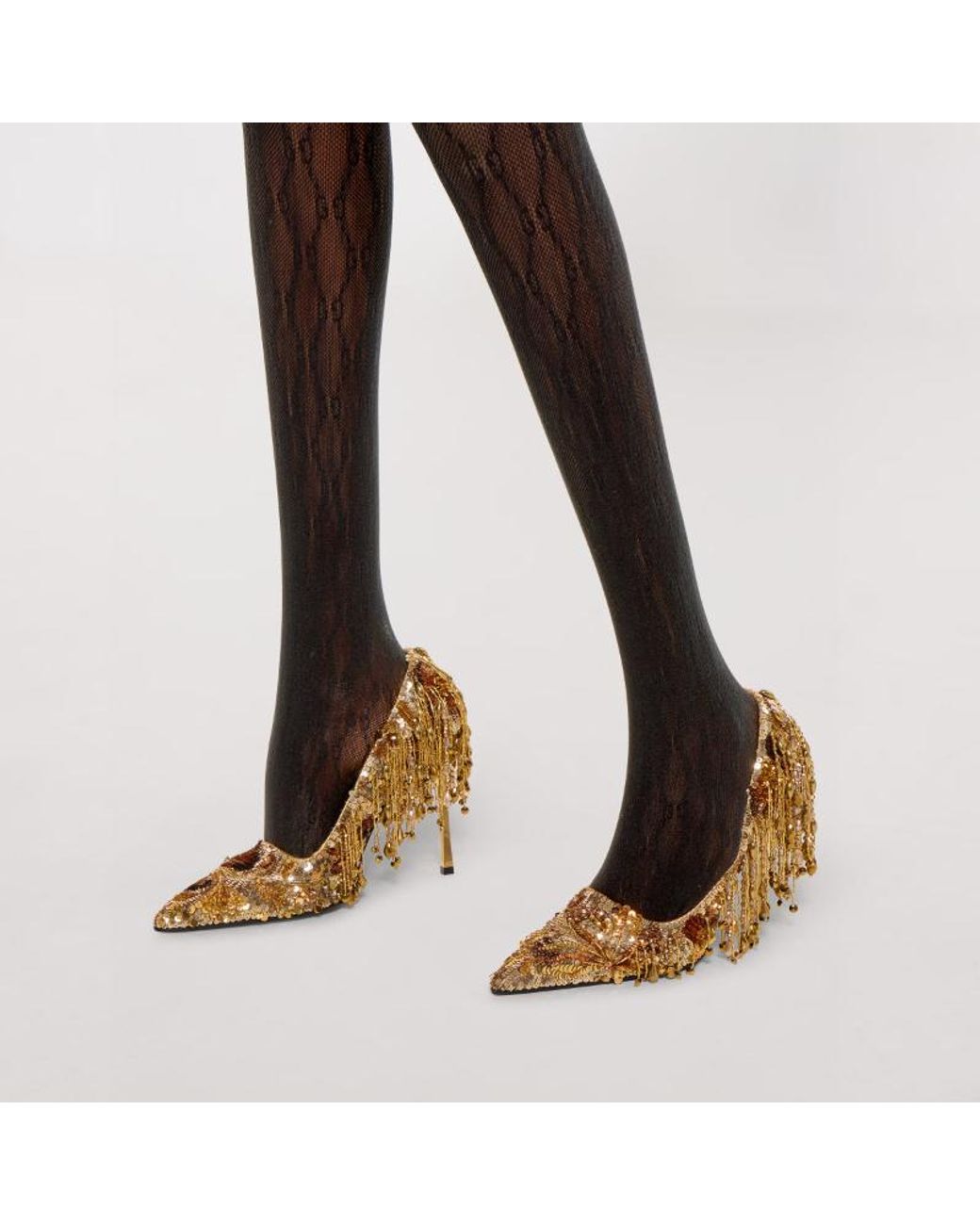 Gucci Metallic Embroidered Bombshell Pump