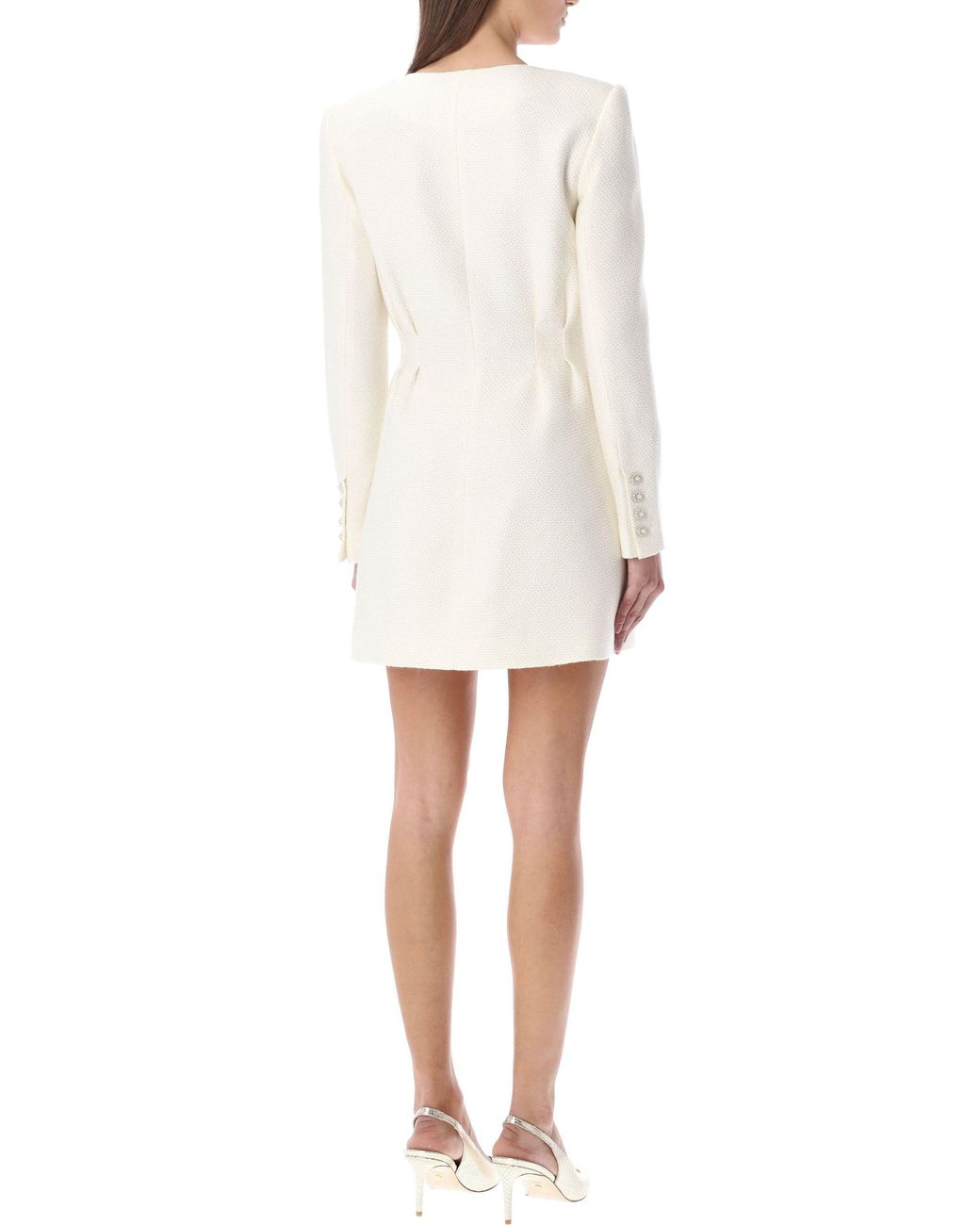 Self-Portrait Gray Round Neck Dress