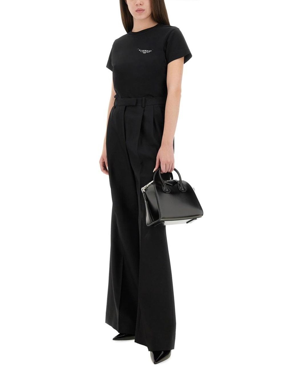Givenchy Black Logo Printed Crewneck T-Shirt