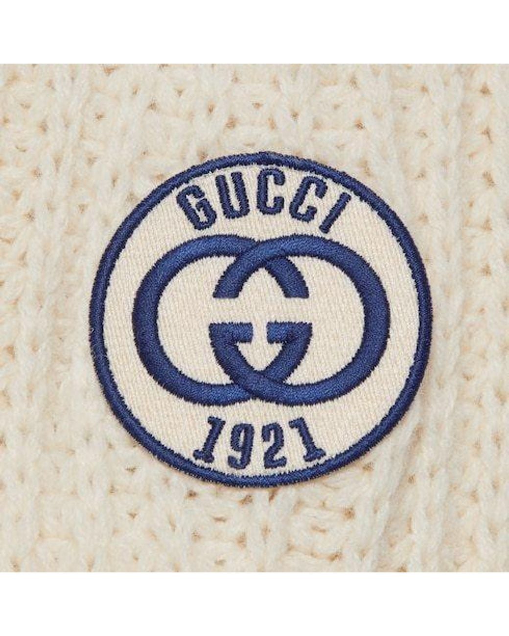 Gucci Natural V-Neck Cable-Knit Cardigan for men
