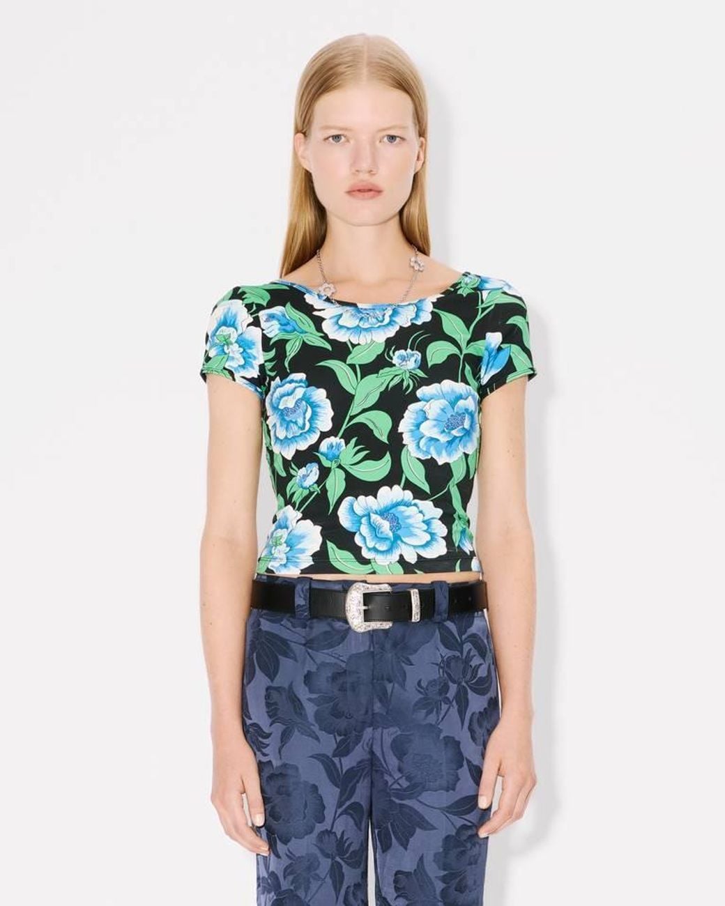 KENZO Blue Peonies Top
