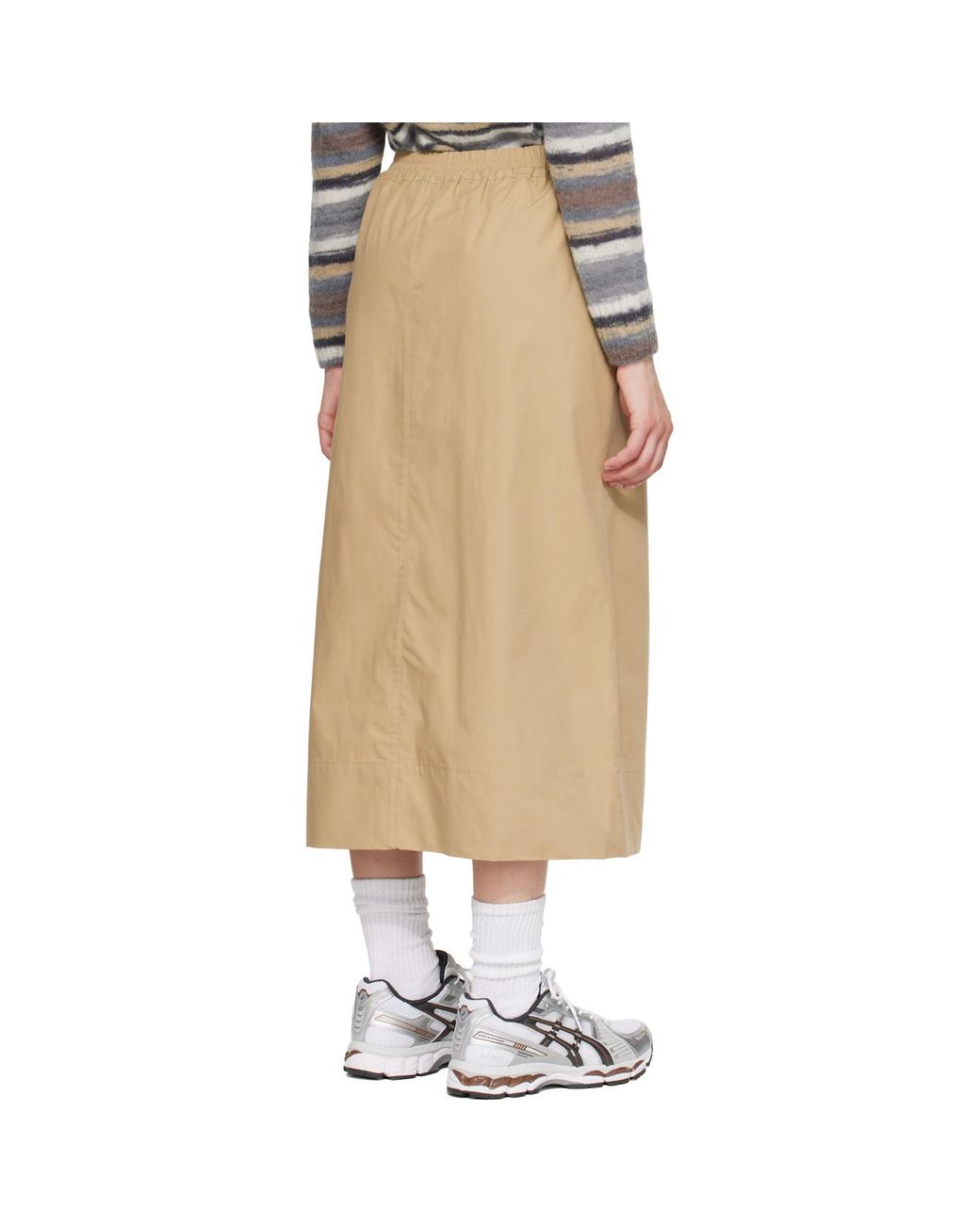 A.P.C. Natural Elastic Waistband Midi Skirt