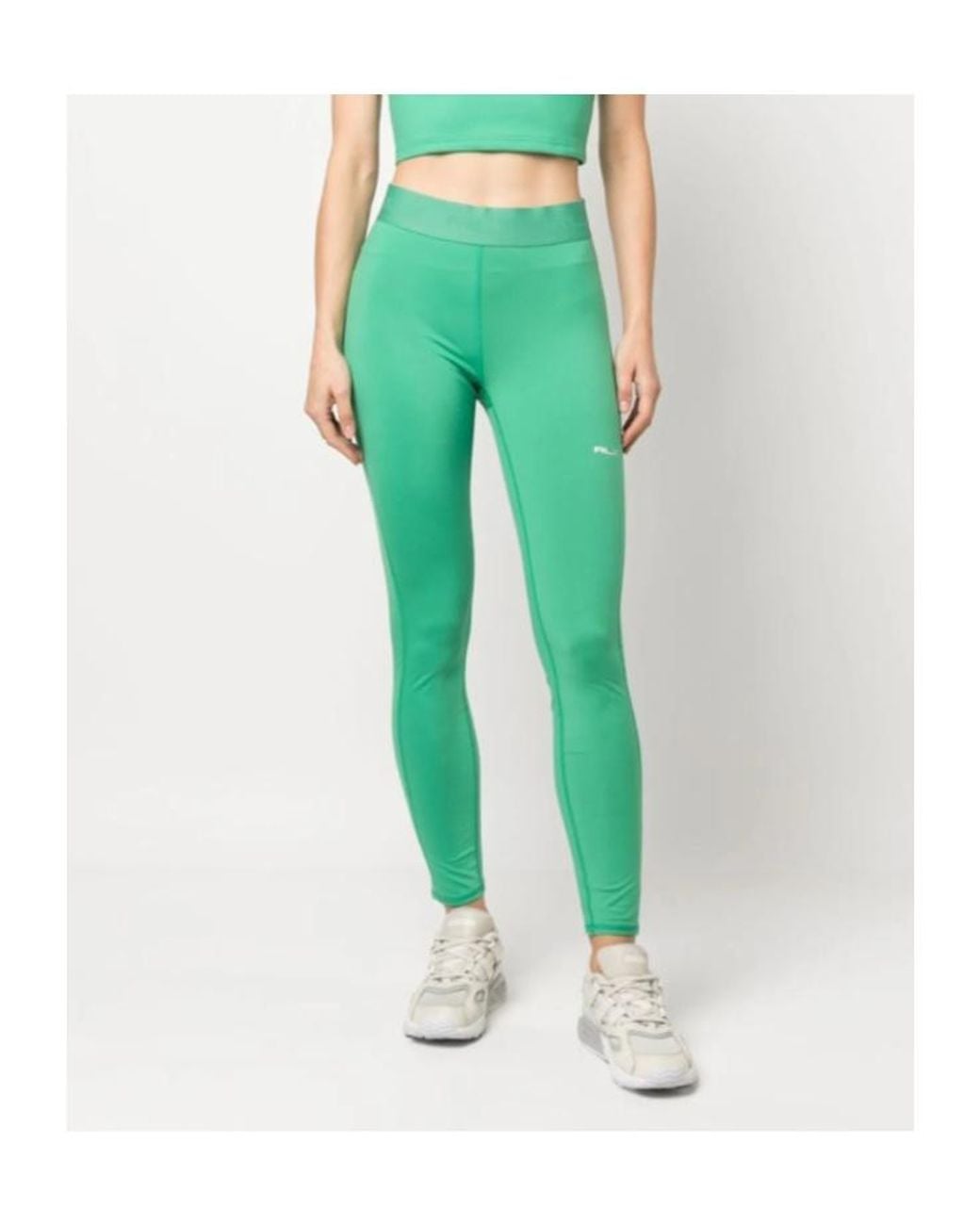 Polo Ralph Lauren Green Rlx Ralph Lauren Logo-Waist Cropped Skinny Leggings